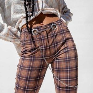 Miaou Tommy Pant Chocolate Plaid